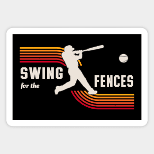 Swing For The Fences Retro Baseball Fun Magnet